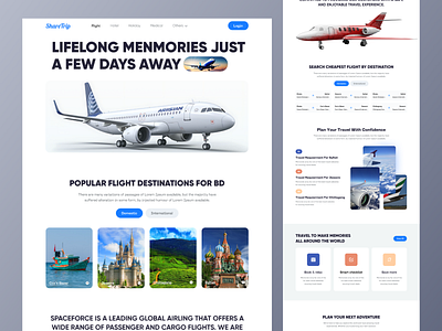 Flight Booking - Landing Page 🔥 animation branding flight graphic design landing page logo ui ux