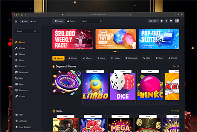 Online Casino Website Design betting casino casino design casino gambling casino game casino landing page design casino ui casino website casino website design crash crash game crash ui crypto crypto casino ecommerce gambling motion graphics online casino ui ux ux design