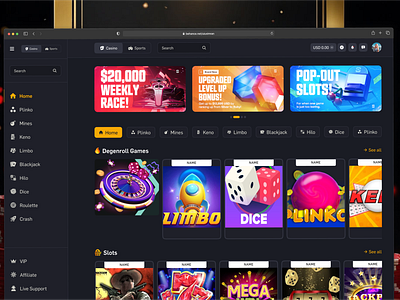 Online Casino Website Design betting casino casino design casino gambling casino game casino landing page design casino ui casino website casino website design crash crash game crash ui crypto crypto casino ecommerce gambling motion graphics online casino ui ux ux design