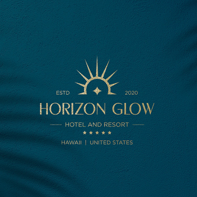 Logo and Branding concept for "Horizon Glow Hotel and Resort" bali bali resort brand designer brand identity branding graphic designer hawaii hawaii resort hotel hotel logo hotel marketing idenityt logo designer logo ideas logo maker resort resort branding resort logo visual identity