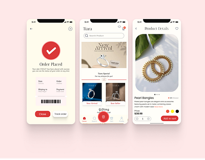 Jewelry E-Commerce App app appdesign branding design ecommercedesign ewelrydesign figmadesign jewelryapp mobileappdesign ui