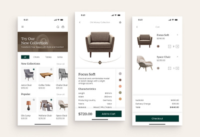 eCommerce Furniture Shop — App Design app commerce ecommerce furniture mobile app product design shop sofas store style ui ux