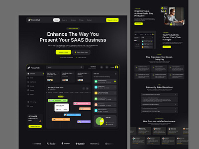 FocusHub - SaaS Landing Page dark saas website design design agency figma design landing page design modern saas design oripio oripio design agency product design saas landing page saas website sujon hossain ui design ux design web design agency website design