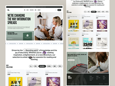 Book Worlds - Online Book Marketplaces Website Design book branding cart collections design ecommerce graphic design landing page learning marketplaces membership mockup new collection order payment sale shop ui ux website