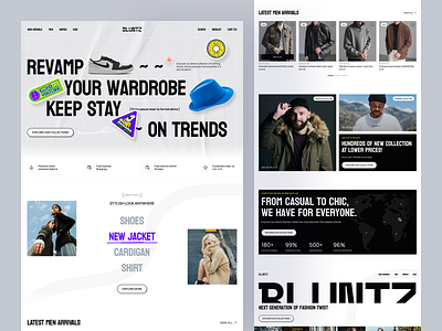 Bluntz - Fashion B2C Marketplaces Website Design b2c branding cart casual clothes collections design desktop ecommerce fashion marketplaces mockup payment style stylish trends ui ux wardrobe website