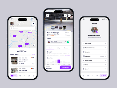 Parking Mobile App 🅿️ adrian app car design designer figma find parking gancarek mobile parking parking spot ui uidesign ux wroclaw wrocław