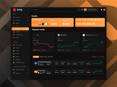 Crypto Vaults Web Design for Admin & Dashboard React Template admin dashboard admin panel admin ui crypto app crypto dashboard crypto vault dashboard dashboard design dashboard ui finance dashboard financial dashboard product design react app saas dashboard user experience user interface web app web application web design web3