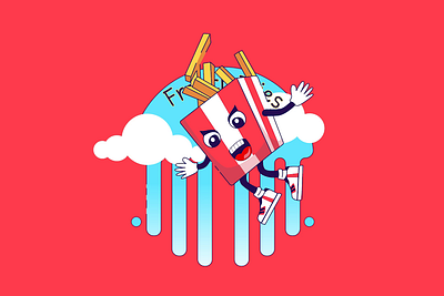 2D animated gif french fries for mascot 2d animation fast foods french fries