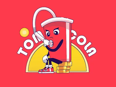 2D animated gif motion graphics cola for mascot 2d animation cola fast food vintage