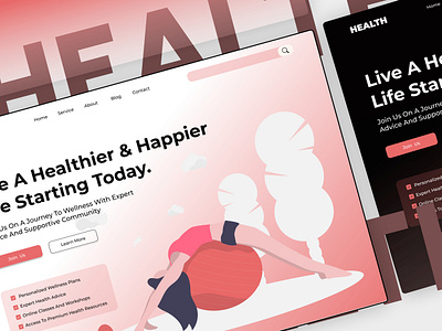 Health website landing page! dribbble header homepage illustration landing page shot ui visual design web design web home page website website header