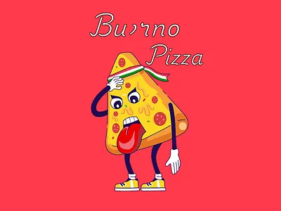 Vintage 2D animated gif motion graphics pizza for mascot 2d animation pizza vintage