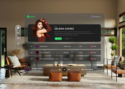 Music App AR concept - Apple Vision Pro app ar concept design ui uidesign uiux