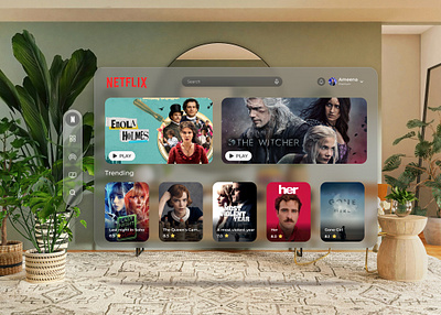 TV App AR concept - Spatial Design app concept design spatialdesign ui uidesign uiux