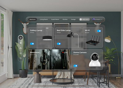 Home Monitoring Dashboard - AR Concept app concept design spatialdesign ui uidesign uiux