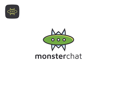 MonsterChat Logo, Chat App, Letter M + Monster + Message Icon app brand identity branding chat app logo chat icon chat logo chatting design logo logo design logodesigner logos logotype message app logo monster sms talk logo