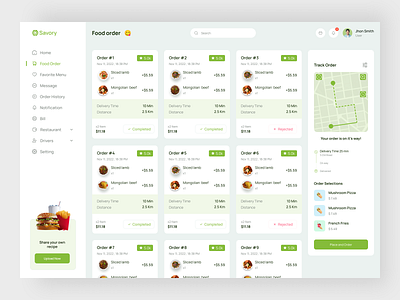 Order Page Dashboard Design clean dashboard dahsbord dahsbourd ui dashboard design design ecommerce dahboard food dashboard order page dashboard saas saas dashboard ui dashboard ui design