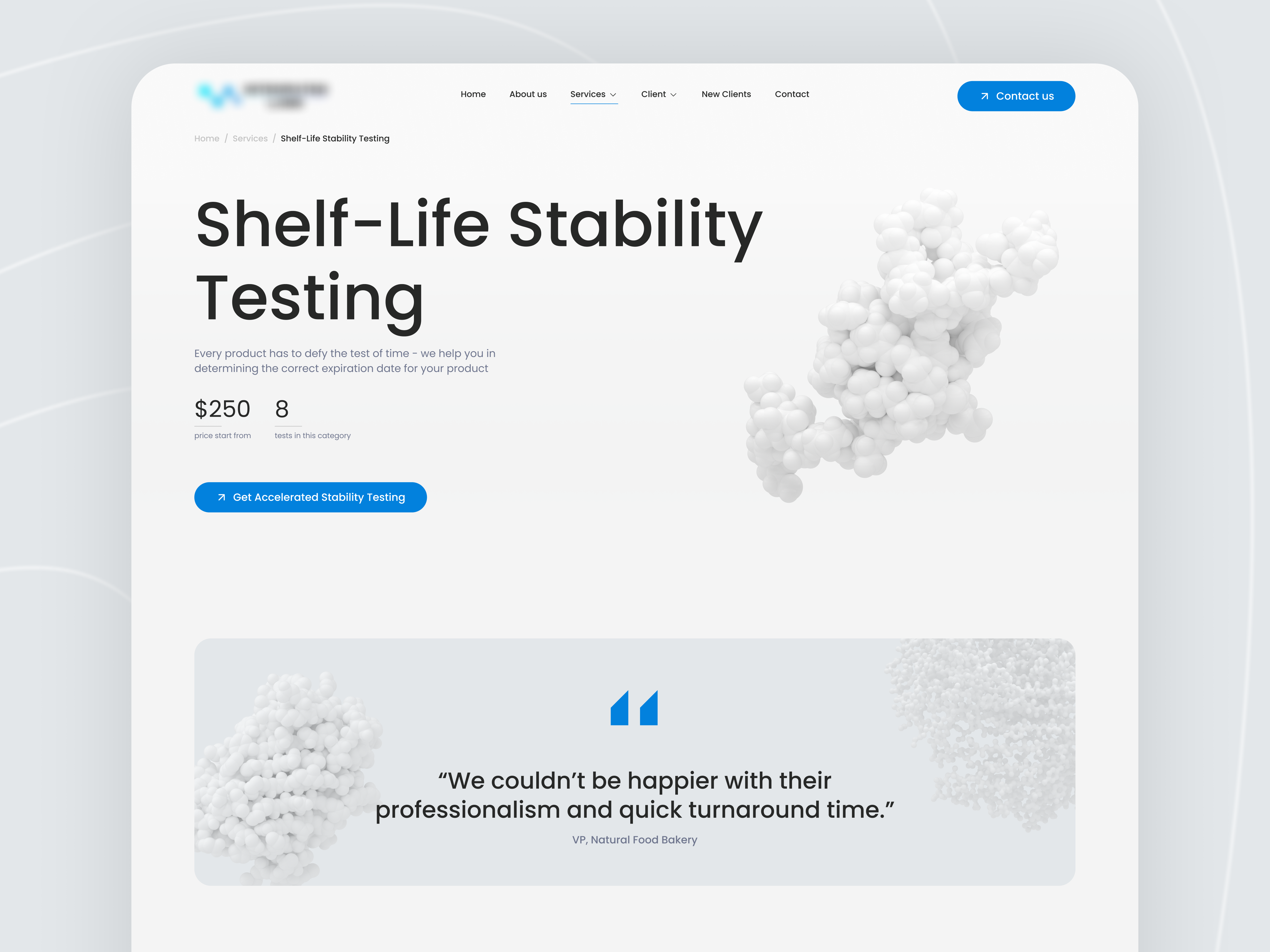 Laboratory Website Design | Animated Home Page animated landing page animation biomaterials biotechdesign blue concept design designinspiration home page inspiration laboratory laboratorylife testingtech ui ux web design website white
