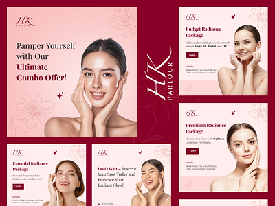 Beauty Parlour Social Media Post beauty beautyoffers branding design figma graphic design graphics logo post selfcare skincare social media post