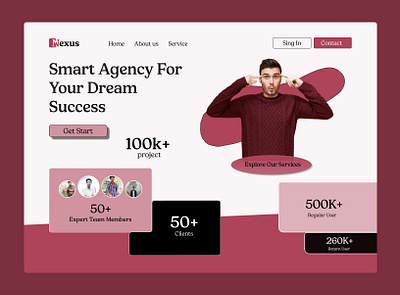 Nexus Website landing Page UI agency ui creative ui design landing page ui ui ui design ui ux website design uniq ui design ux ux design website agency ui website ui design