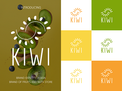 Logo KIWI - brand of fruits and nuts store branding concept design graphic design logo logofolio marketing ui visual identity