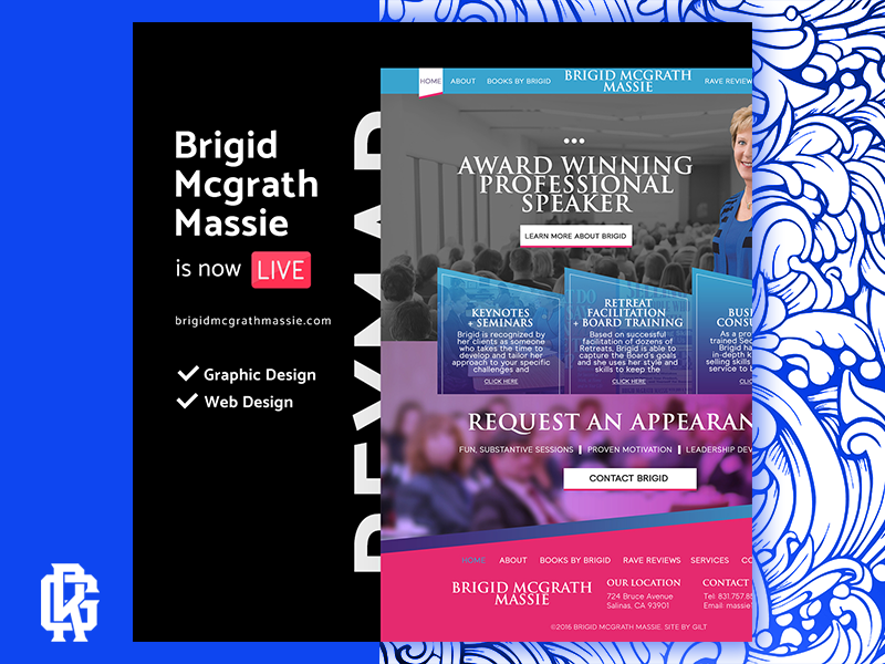 Example of Brigid Mcgrath Massie Website
