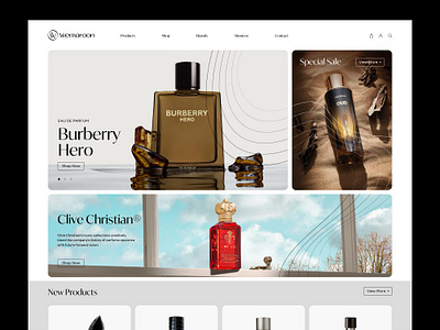 Wemaroon Landing Page branding cosmetic design graphic design landing minimal perfume ui ux website white