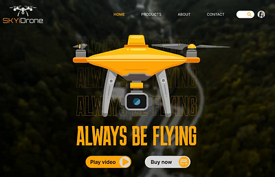 Drone web layout design UI UX animation drone drone camera figma design glying drone graphic design motion graphics ui ui ux designer unique design web layout design web page design