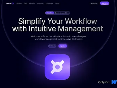 Commit T branding design graphic design hero illustration landing logo ui webflow website