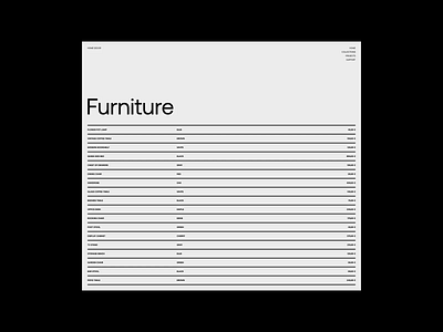 0029-FURNITURE animation black branding catalog ecommerce grid landing page layout lifestyle lines list minimalist online shop simple type typo typography ui web design white