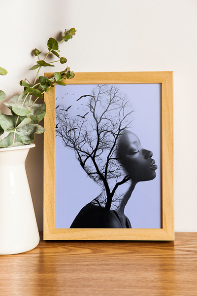 Double Exposure 3d art artistic branding design double exposure graphic design graphic designs illustration minimal motion graphics photoshop tree vector wallart