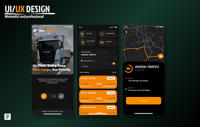 UI/UX Design CargoTransport App figma mobile app design product design ui ux website design