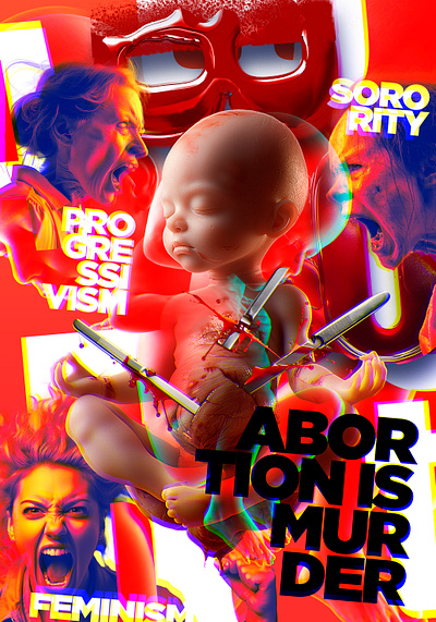 Abortion is Murder abortion aborto ai cartel design diseño graphic design illustration ilustración poster theepode