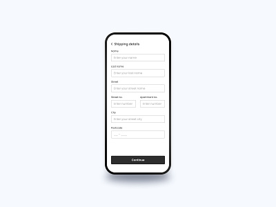 Shipping Address Screen dailyui design mobile ui ui design uiux user interface