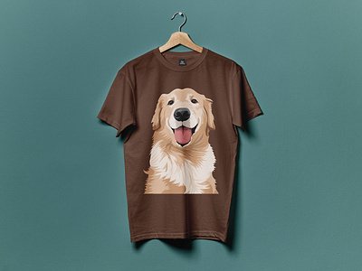 Show everyone that he's your best friend dog golden retriever illustration t shirt vector