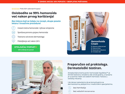 Hemorrhoids cream Funnelish Landing page ecommerce funnelish replo shopify