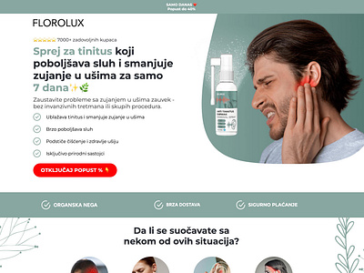 Tinnitus spray Funnelish Landing page medical product ecommerce funnelish replo shopify