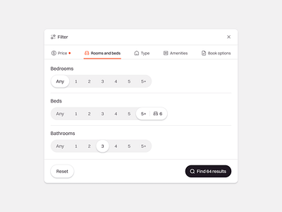 Teraluxe: SaaS Dashboard Real Estate Web App - Filter Rooms 🛌 airbnb chart component dashboard design filter house modal price product design property real estate saas ui ui component uidesign uiux ux web app web design