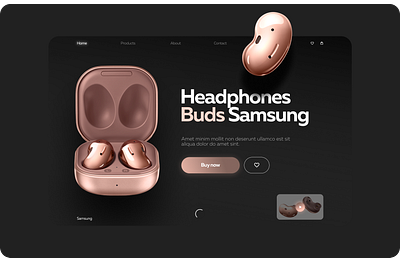 Samsung landing page concept figma graphic design headphones samsung ui ux