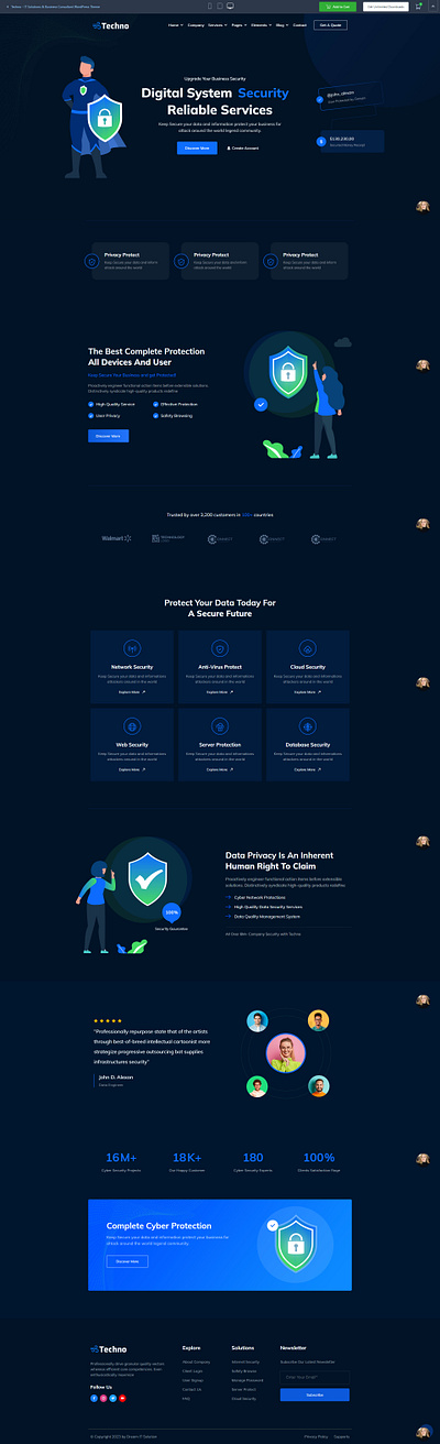 Techno - IT Solutions & Business Consultant WordPress Theme agency branding busines corporate cyber security seo marketing