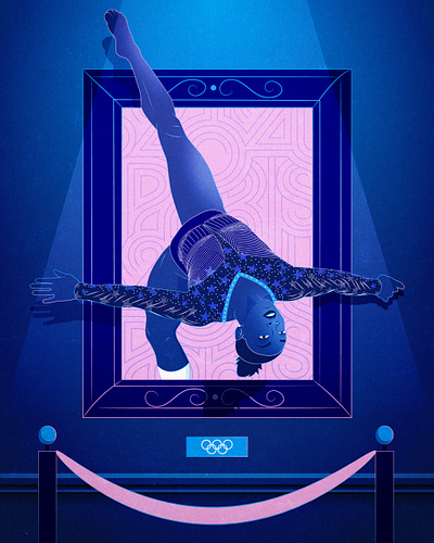 Paris 2024 Olympics Art: Day 6 art artistic design digital games graphic gymnastic illustration olympics paris paris2024 poster simonebiles sport