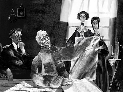 The Invisible Collection. Book illustration. black and white black and white illustration book book illustration classic literature collage digital collage fiction hand printing