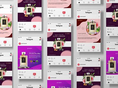 Fragrance Social Media Posts advertising branding design fragrance social media posts graphic design motion graphics perfume posts social posts