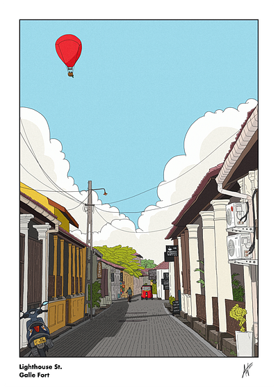 Streets of Galle artwork illustration