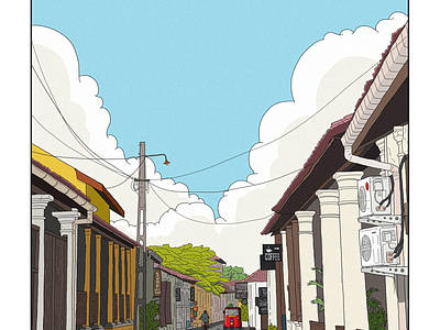 Streets of Galle artwork illustration