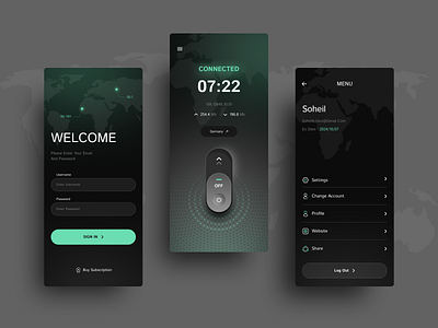 VPN app design ui design vpn