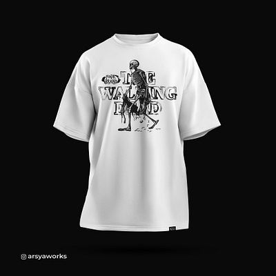 The Walking Dead Skeleton T-Shirt Tees Design graphic design shirt design