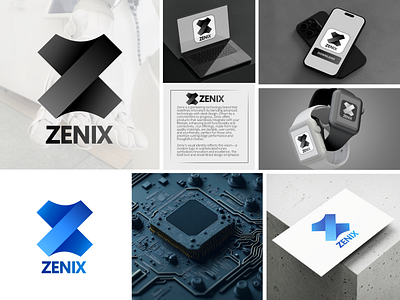 ZENIX technology amazing art brand identity branding design graphic design illustration innovative laptop logo minimalistic modern motion graphics smartwach technology ui