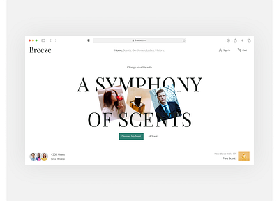 Breeze - Landing Page breeze figma landing page perfume product design ui design ui ux design ux design visual design website design