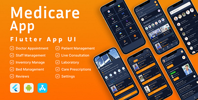 Medicare Flutter App UI branding logo ui wellness app