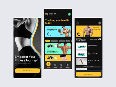 Fitness App Design app app design apps design fitness app gym app interaction interaction design interface product design trainer training app ui ui design uiux design ux ux design